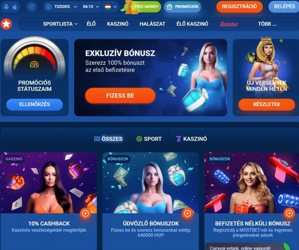 Mostbet befizetési bónusz
